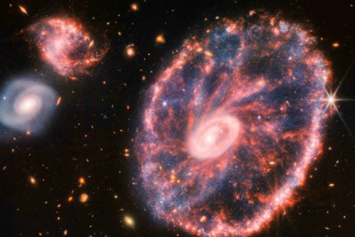 James Webb telescope captures colorful images of the Cartwheel galaxy