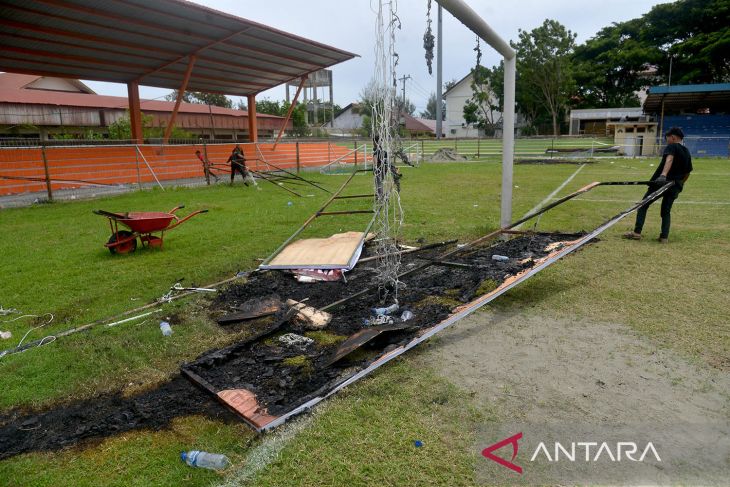 Kerusakan stadion pascarusuh Persiraja versus PSMS