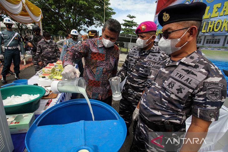 Pemusnahan barang bukti sabu-sabu