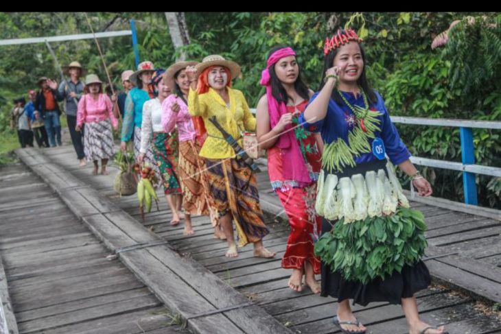 Pawai petani Dayak