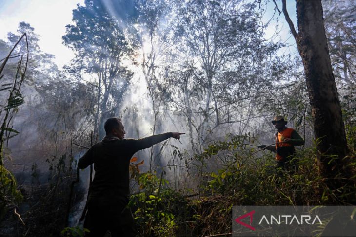 Kebakaran hutan di lereng Gunung Ciremai 