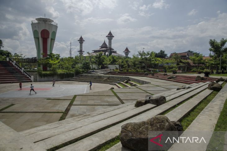 Kawasan alun-alun pasca gempa di Cianjur 