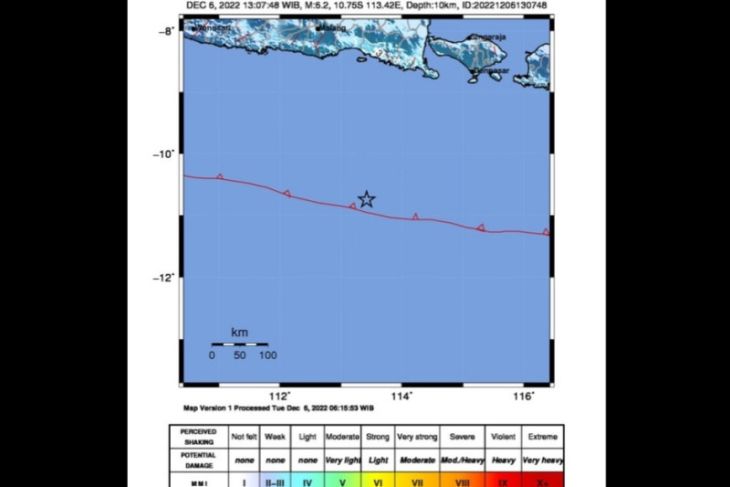Gempa M 6,2 guncang wilayah Jember pada Selasa