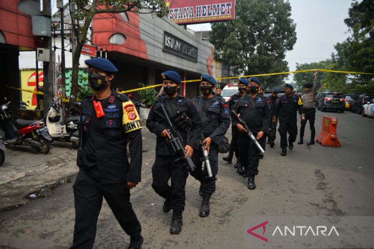 Pengamanan lokasi ledakan di Astana Anyar