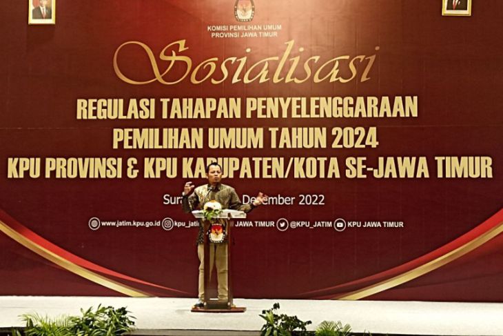 Kpu Jatim Sosialisasi Regulasi Tahapan Penyelenggaraan Pemilu 2024