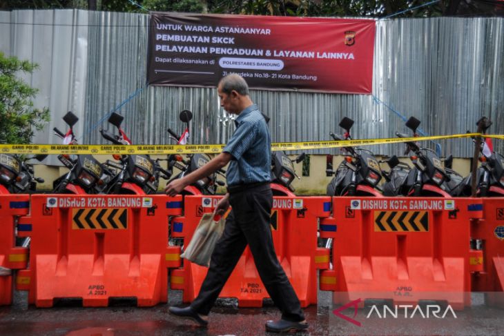 Kondisi Polsek Astana Anyar usai ledakan 