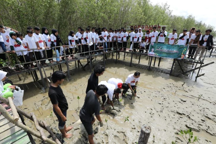 Jaga Ekosistem Pantai OMG Kalbar tanam 500 bibit mangrove di Mempawah