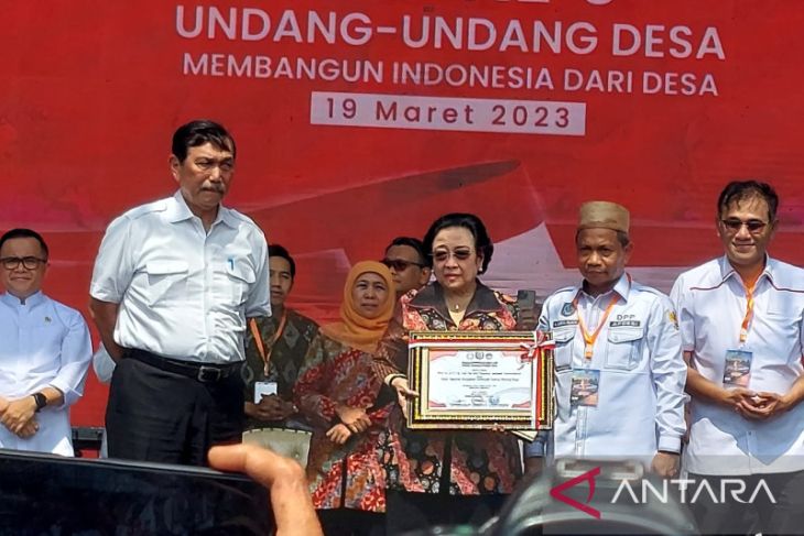 Megawati dapat penghargaan Apdesi sebagai tokoh penggerak gotong royong desa