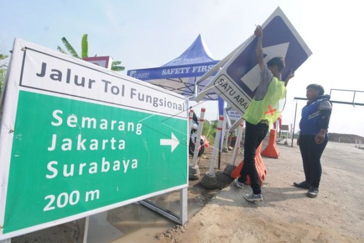 Arus balik di jalan tol fungsional Solo-Yogyakarta