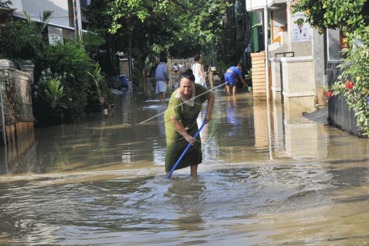 Banjir akibat luapan Kali Bekasi