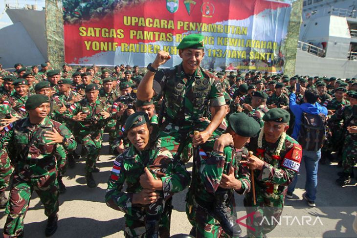 FOTO - Kepulangan Raider Khusus Satgas Pamtas RI-PNG di Aceh