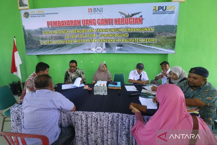 Pembayaran ganti rugi lahan terdampak tol Kediri-Tulungagung