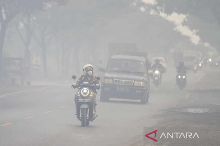 Kabut Asap Dampak Karhutla di Kalsel