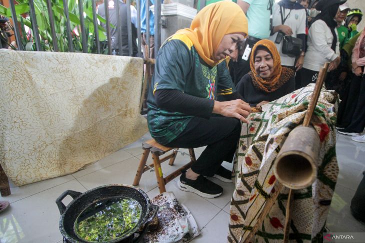 Gubernur Jawa Timur tinjau kampung batik khas Sidoarjo