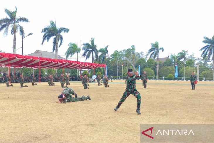 Gladi Bersih Persiapan Upacara HUT ke-78 TNI di Babel