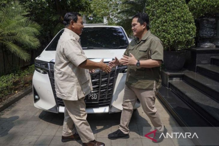 Bacapres Prabowo Subianto kunjungi kediaman Erick Thohir di Menteng