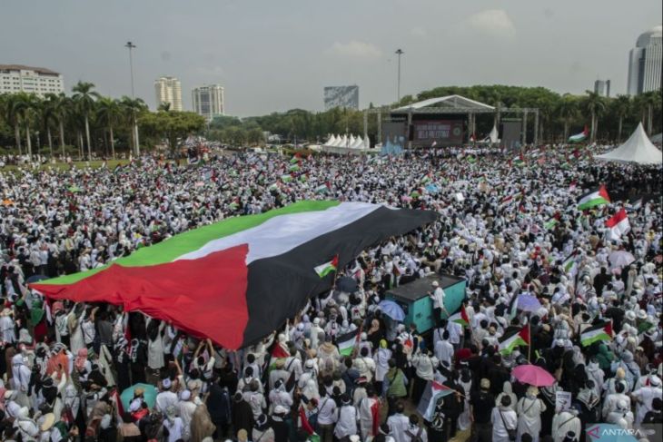 Aksi akbar Aliansi Rakyat Indonesia Bela Palestina