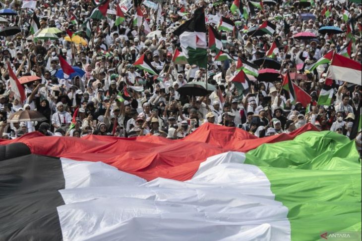 Aksi akbar Aliansi Rakyat Indonesia Bela Palestina