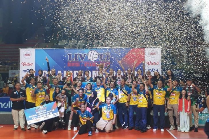 Tim Petrokimia Gresik putri juara Livoli Divisi Utama 2023