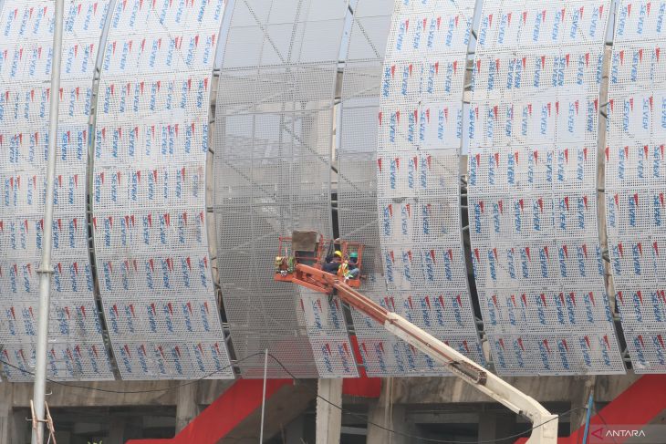 Progres pembangunan stadion Gelora Daha Jayati Kediri