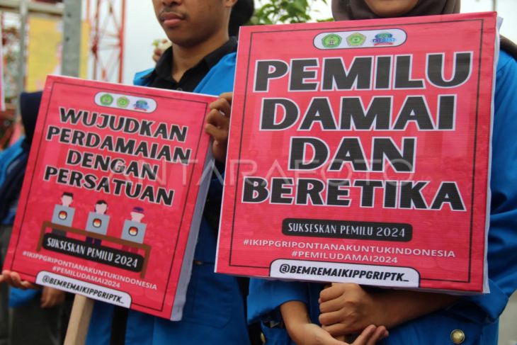 Aksi Mahasiswa dukung Pemilu damai