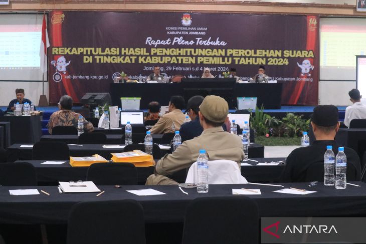 Rekapitulasi perolehan suara Pemilu 2024 di Jombang