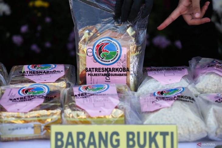 Pemusnahan barang bukti narkoba di Surabaya