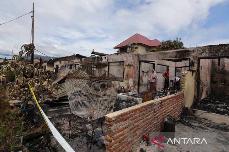 FOTO - Pascakebakaran asrama polisi di Banda Aceh