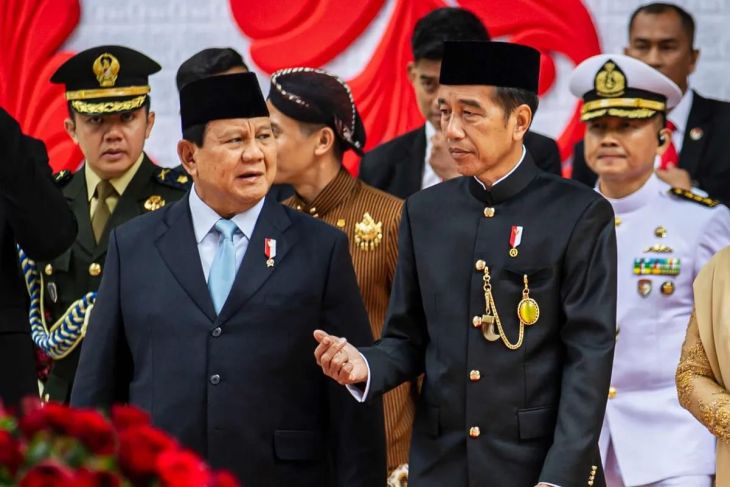 Momen kebersamaan Presiden Jokowi dan presiden terpilih Prabowo usai hadiri Sidang Tahunan MPR dan Sidang Bersama DPR-DPD