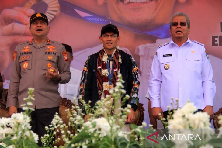 Penyambutan Juara Olimpiade Veddriq Leonardo di Pontianak