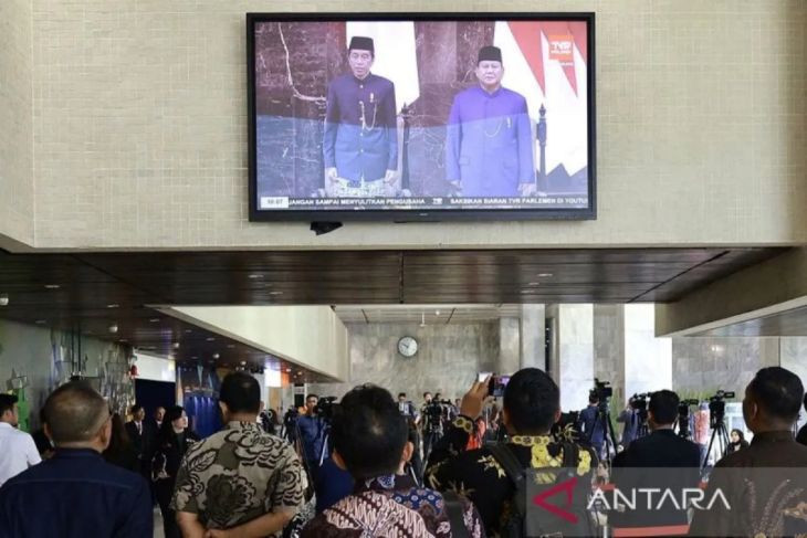 Suasana pelantikan presiden dan wakil presiden di MPR