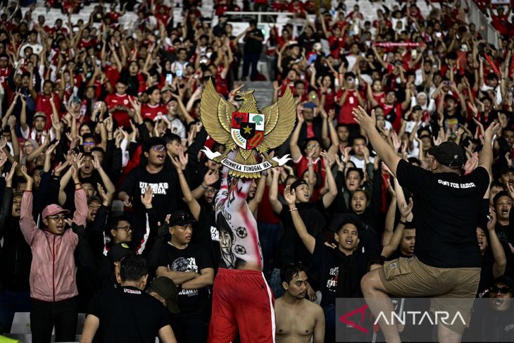 Dukungan suporter Timnas Indonesia lawan Arab Saudi