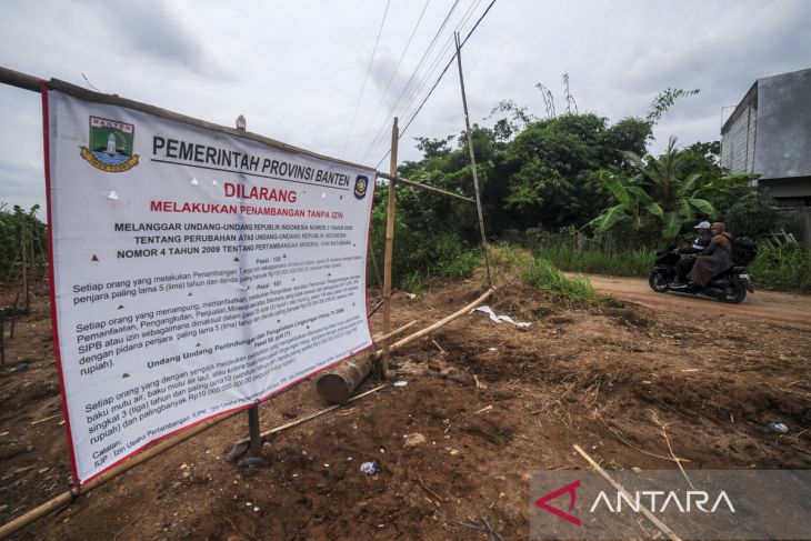 Penyegelan tambang pasir ilegal di Lebak