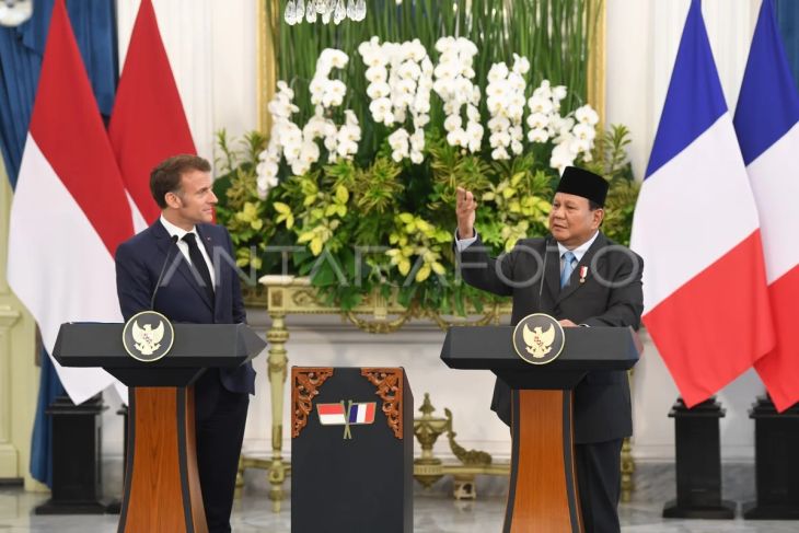 Presiden Prabowo menerima kunjungan Presiden Prancis Emmanuel Macron