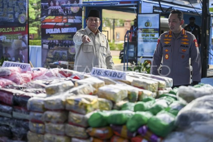 Foto: Presiden pimpin pemusnahan narkoba 214,84 ton