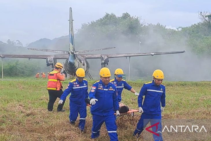 Latihan penanganan kecelakaan pesawat di Pangkalpinang