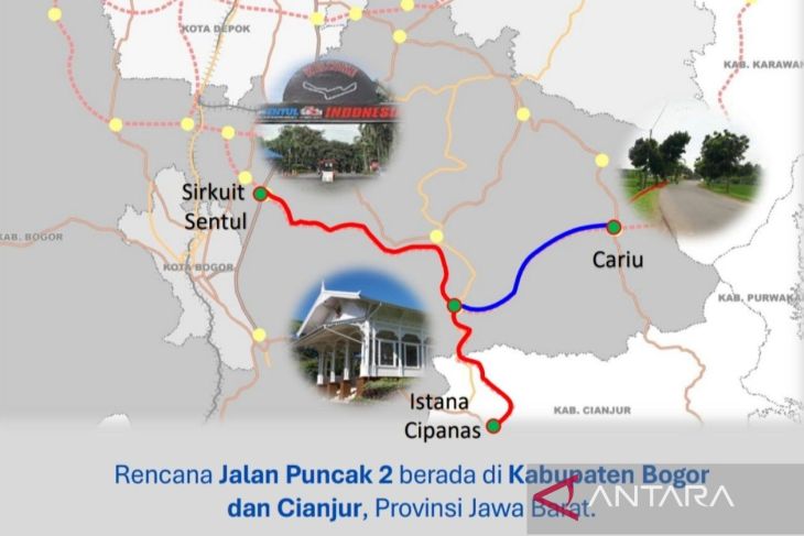 Pembangunan Jalan Puncak II kembali dilanjutkan tahun depan