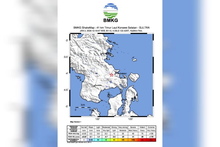 BMKG sebut aktivitas sesar sebabkan gempa di Konawe Selatan dan Kendari