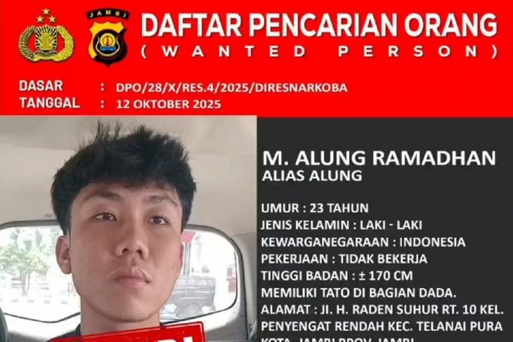Polda Jambi minta bantuan Mabes Polri buru DPO kepemilikan 58 Kg sabu