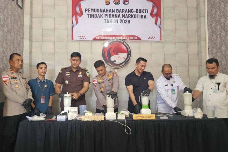 Polres Langsa musnahkan 2,5 kilogram sabu-sabu