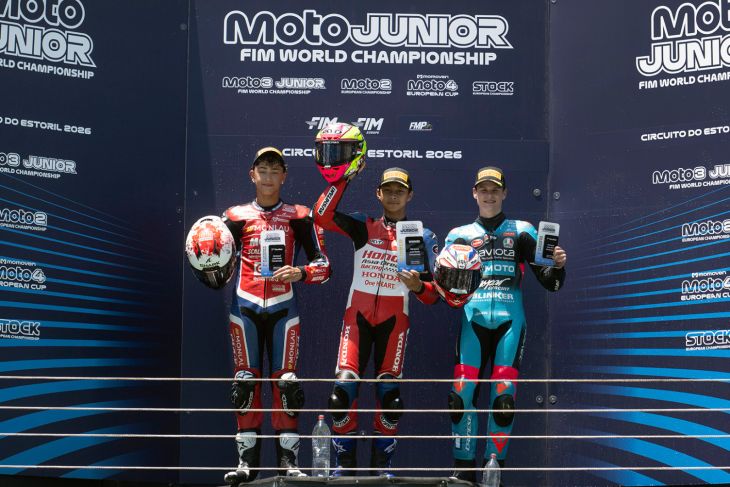Rama peringkat dua klasemen Moto3 Junior 2026 usai menang di Estoril