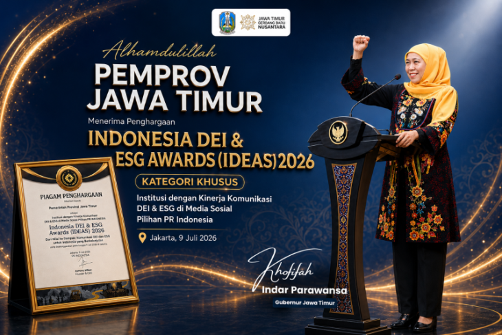 Pemprov Jatim raih penghargaan kinerja komunikasi DEI dan ESG terbaik