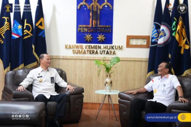 Kakanwil Ditjenpas Sumut kunjungan koordinasi ke Kanwil Kemenkum Sumut