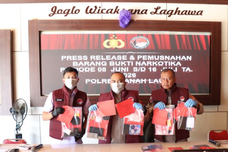 Satresnarkoba Polres Tanah Laut sita barang bukti sabu 2,78 ons dari delapan kasus
