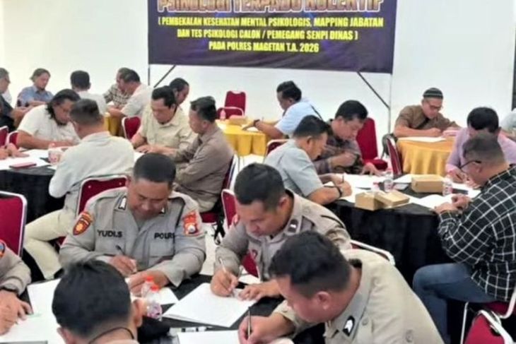 Polres Magetan gelar psikotes bagi personel pemegang senjata api dinas