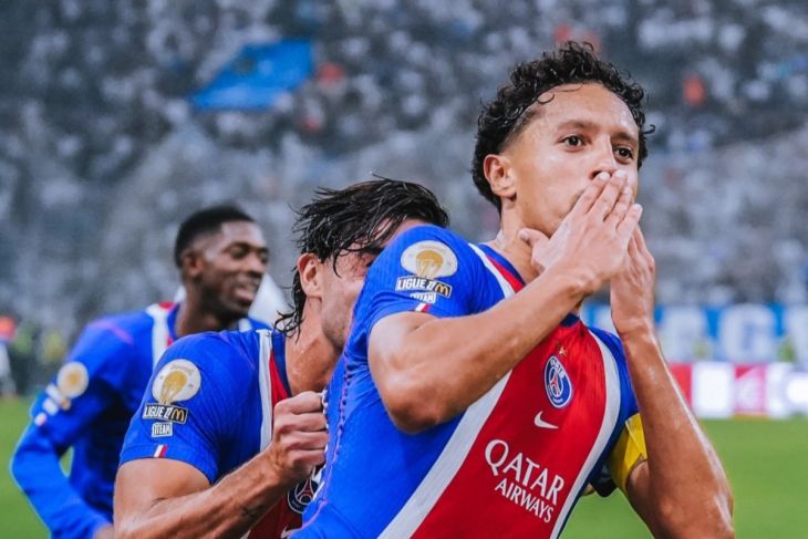 Gol Torres dan Marquinhos bantu PSG atasi perlawanan Marseille 2-1