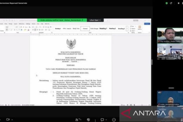 Kemenkum Kalimantan Timur harmonisasi Raperwali Pajak Samarinda
