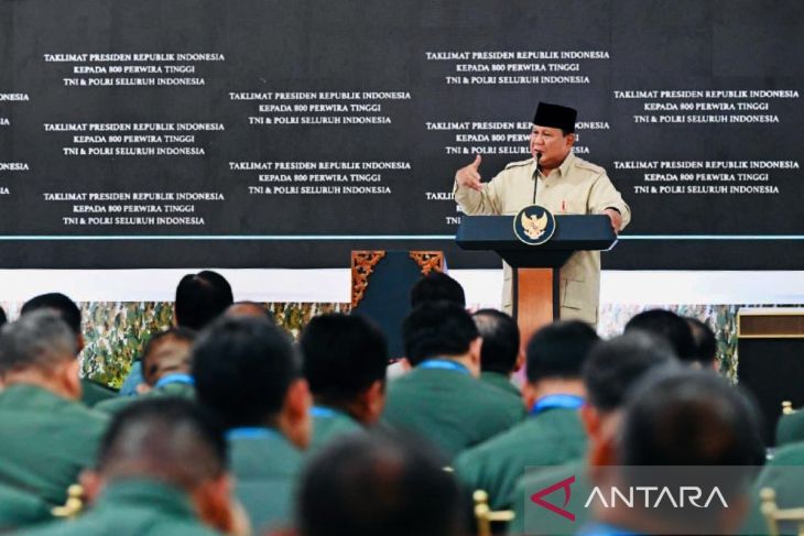 Prabowo sampaikan taklimat kepada 800 perwira tinggi TNI/Polri