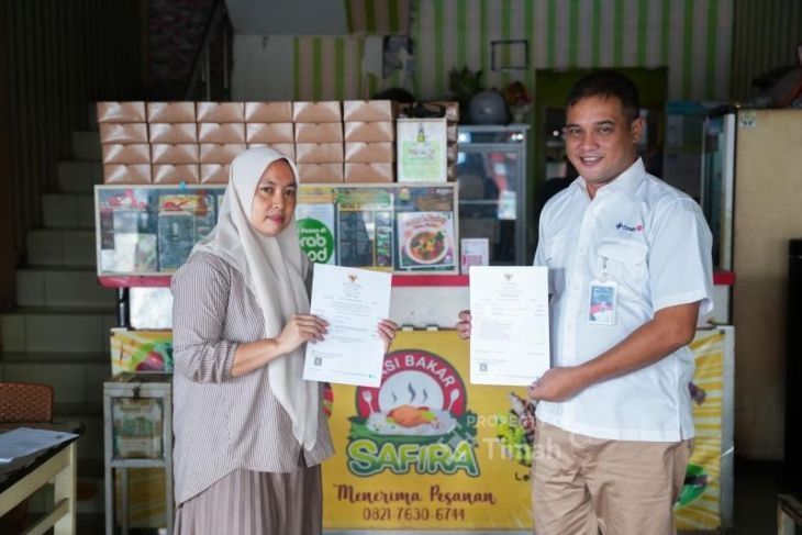 Fasilitasi sertifikasi halal, PT Timah bantu UMKM Nasi Bakar Safira tingkatkan kepercayaan konsumen