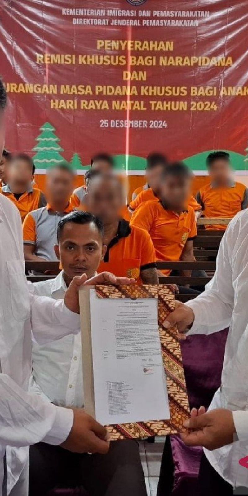 88 orang napi Rutan Tarutung terima remisi Natal